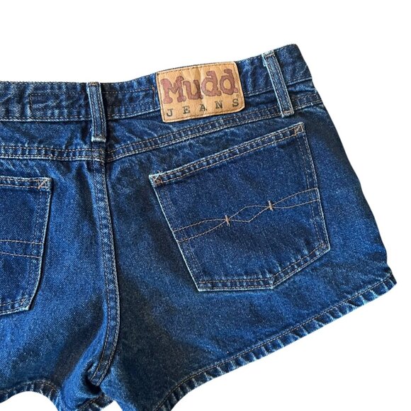 Vintage MUDD Medium Wash Y2K Button Fly Low Rise Denim Juniors Shorts 11 - Picture 10 of 10